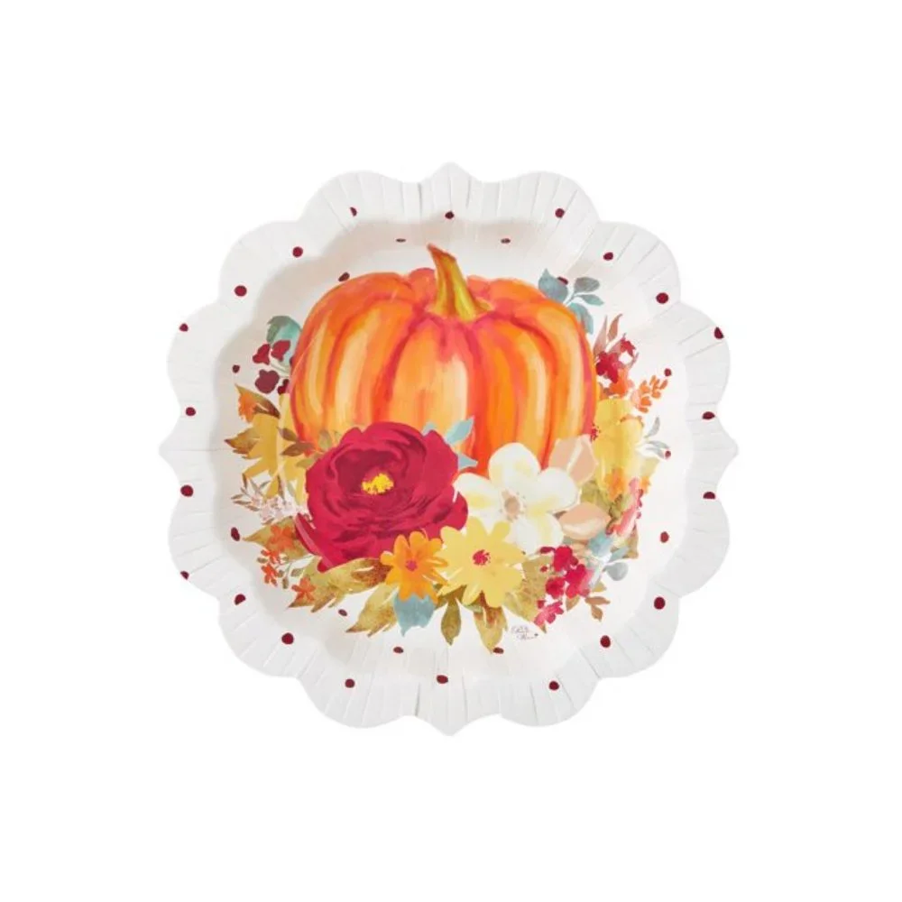 Pioneer Woman Thanksgiving Fall Gingham Harvest Paper Party Supplies 16 Guests